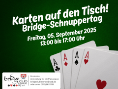 Bridge-Club Itzehoe in der Stadtbibliothek Itzehoe. Schnuppertag zum Bridge spielen